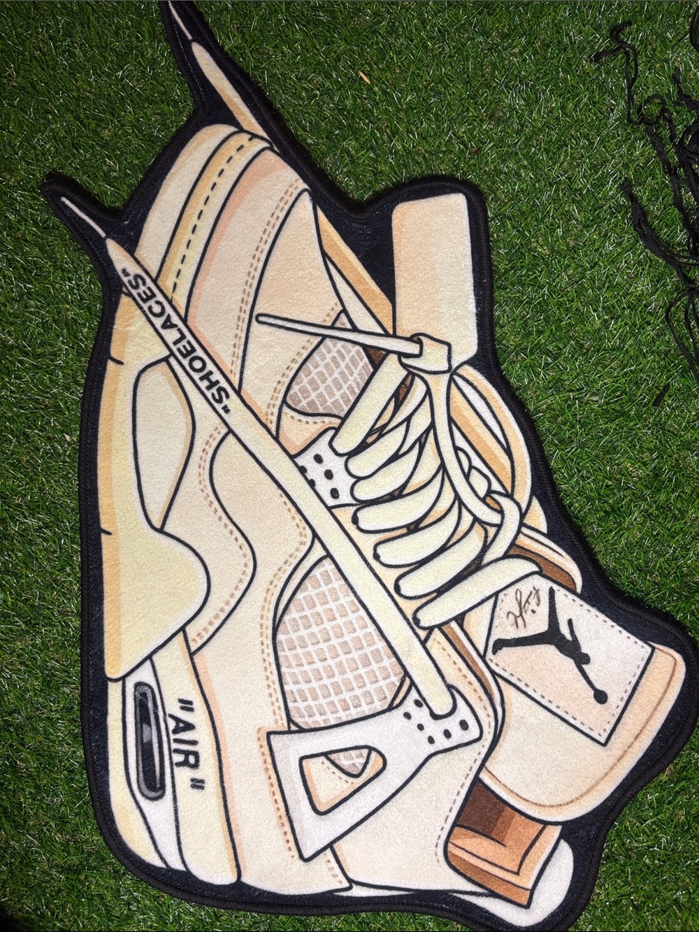 Jordan Beige/Tan Retro Sneaker Graphic rug